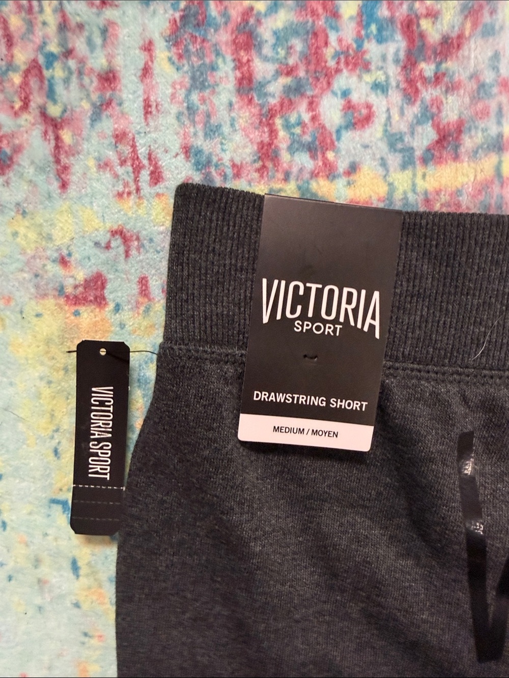 PINK Victoria's Secret Charcoal Gray Athletic Shorts with Drawstring - Picture 6 of 6